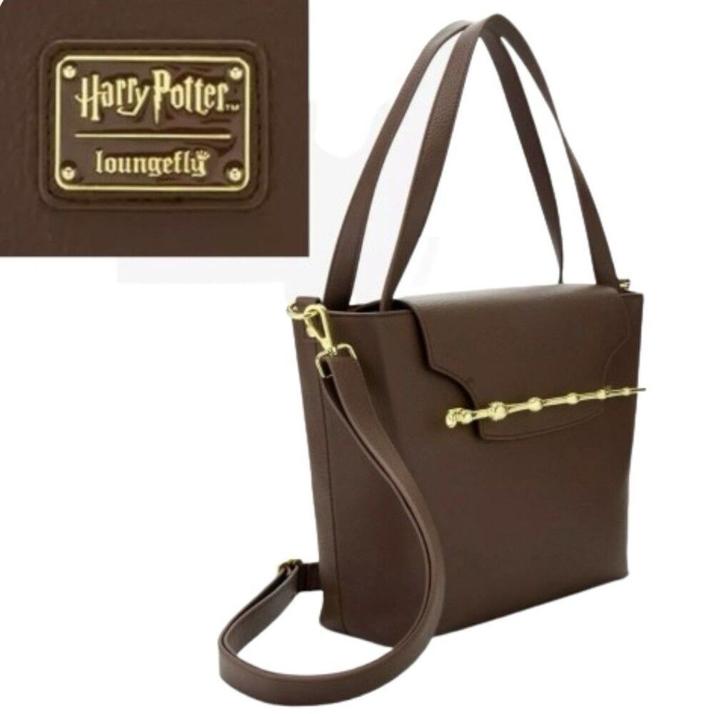 Loungefly Harry Potter Elder Wand Brown Tote Bag Exclusive Purse NWT